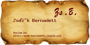 Zsák Bernadett névjegykártya