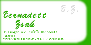 bernadett zsak business card